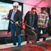 Marlon, Jackie, and Tito Jackson at the ground breaking